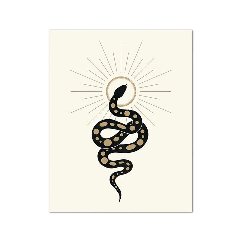 Tableau Serpent Noir et Blanc
