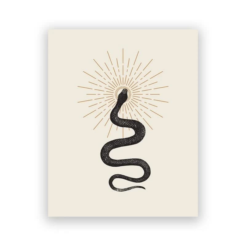 Tableau Serpent Noir et Blanc