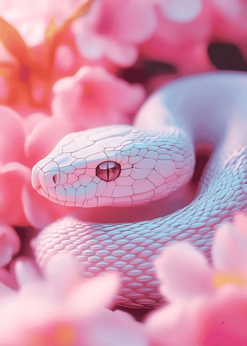Tableau Serpent Fleur