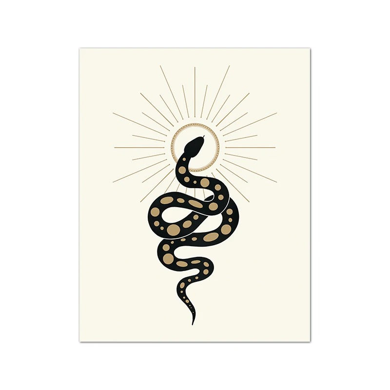 Tableau Serpent Noir et Blanc