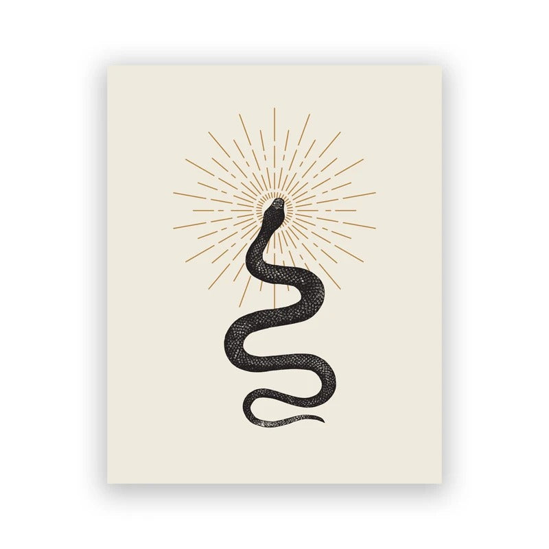 Tableau Serpent Noir et Blanc